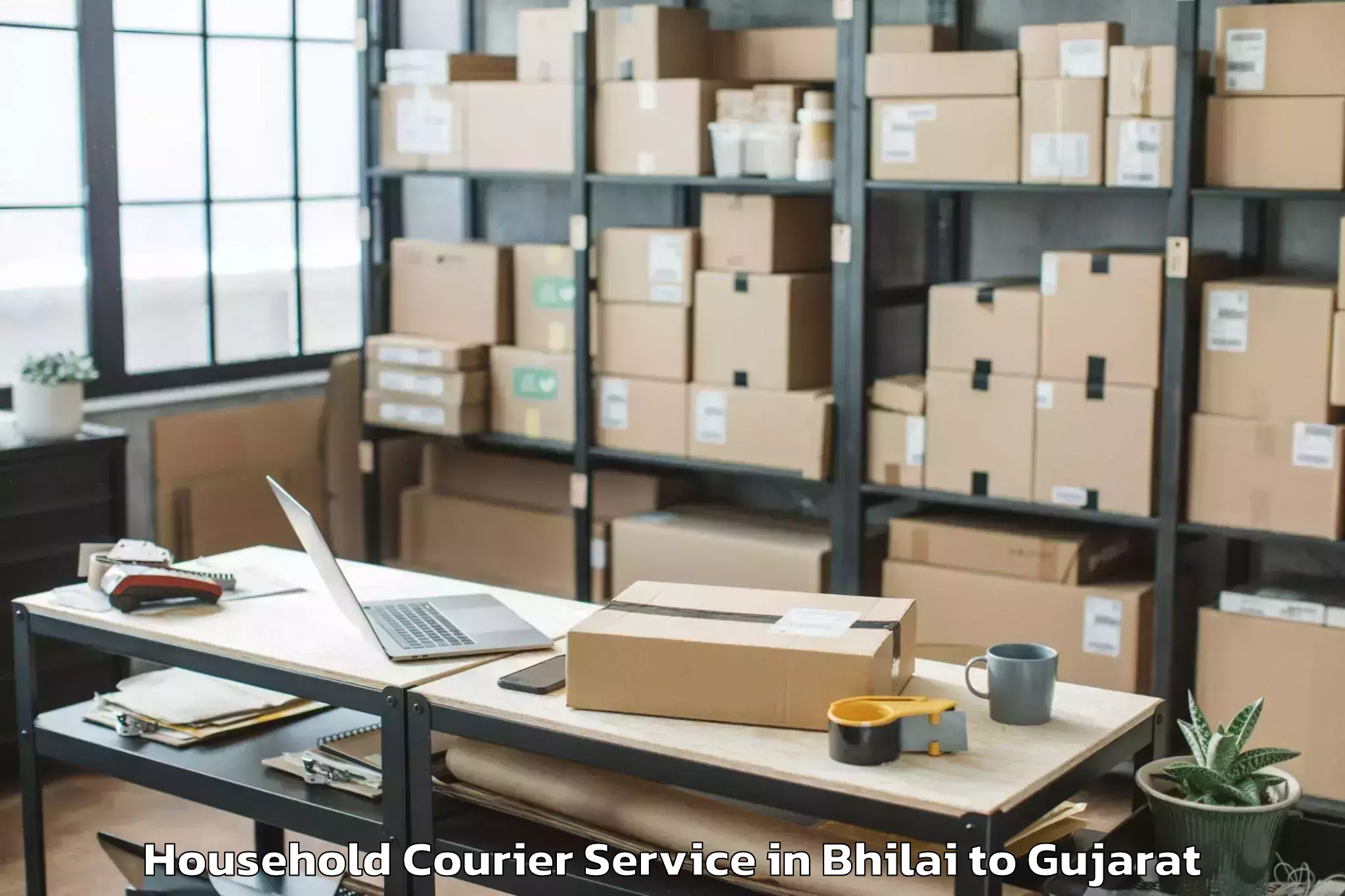 Quality Bhilai to Kadi Household Courier